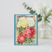 Hütte Rose Garten Postkarte (Stehend Vorderseite)