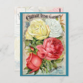 Hütte Rose Garten Postkarte (Vorne/Hinten)