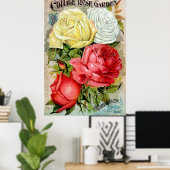 Hütte Rose Gartenwerbung Poster (Heimbüro)