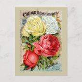 Hütte Rose Gartenwerbung Postkarte (Vorderseite)