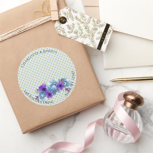 Hütte Rose Rustic Wedding Suite Party Adresse Runder Aufkleber (Schenken)