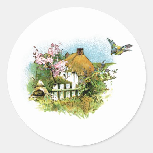 Hütte Runder Aufkleber (Vorderseite)