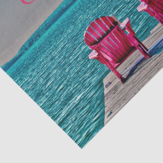 Hütte Rustikale Adirondack-Stühle Aquamarin Lebens Seidenpapier (Ausschnitt)