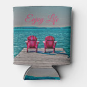 Hütte Rustikale Adirondack-Stühle genießen Lebensa Dosenkühler (Vorderseite)