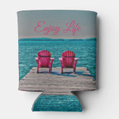 Hütte Rustikale Adirondack-Stühle genießen Lebensa Dosenkühler (Rückseite)