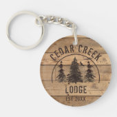 Hütte Rustikale Waldbäume Personalisiert Schlüsselanhänger (Vorderseite)