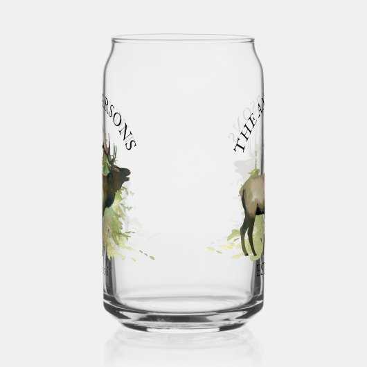 Hütte Rustikales Elchholz Personalisierte Berghütt Dosenglas (Links)