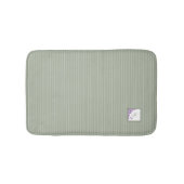 Hütte Sage Strip Lila Blumenskriptmonogramm Badematte (Vorderseite)