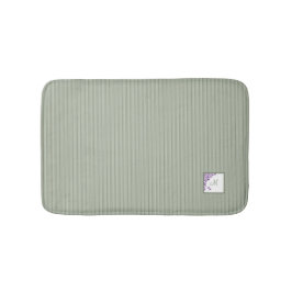 Hütte Sage Strip Lila Blumenskriptmonogramm Badematte