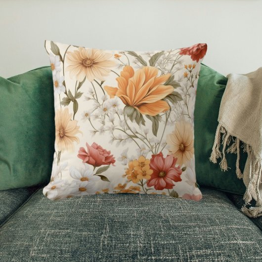 Hütte Schattenfarbene Wildblumen Kissen