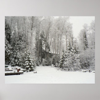 Hütte Schneefall Poster