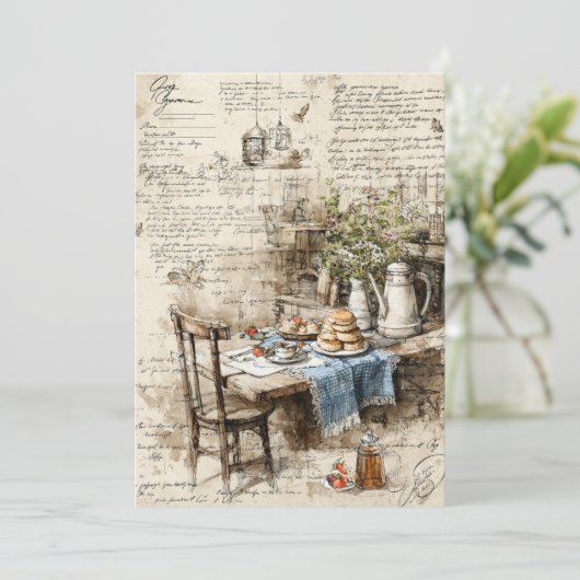 Hütte Scones | Rustikaler Tee Einladung (Stehend Vorderseite)