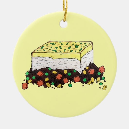 Hütte Shepherd Meat Pie English Food Keramik Ornament (Vorne)