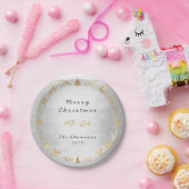 Hütte Silver Gray Gold Weihnachten Pappteller (Party)