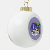 Hütte Snow Happy Holidays Keramik Ornament Ball (Links)