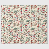 Hütte Snowman Weihnachtsrollen Geschenkpapier (Flach)