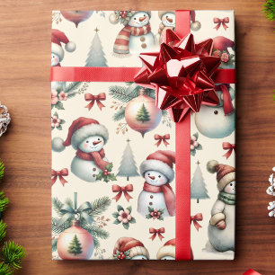 Hütte Snowman Weihnachtsrollen Geschenkpapier