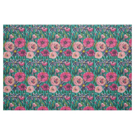 Hütte Sommer in Aqua Fabric Stoff (Fat Quarter (45,7 x 55,9 cm))