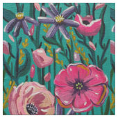 Hütte Sommer in Aqua Fabric Stoff (Nahaufnahme)