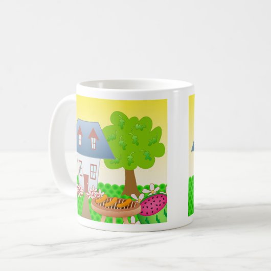 Hütte - Sommer Kaffeetasse (Vorderseite Links)