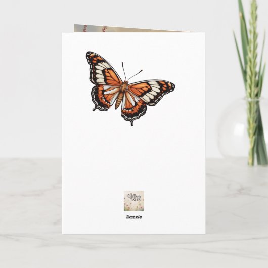 Hütte Sommerblumenzaun Schmetterlinge Karte (Rückseite)