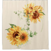 Hütte Sonnenblumen Duschvorhang (Vorderseite)