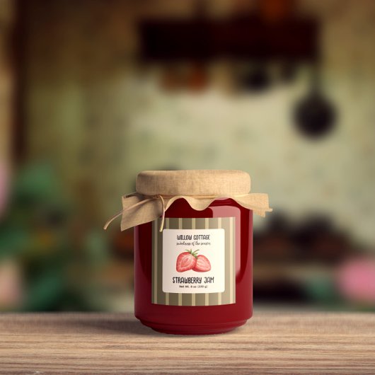 Hütte Strawberry Jam Product Label Aufkleber