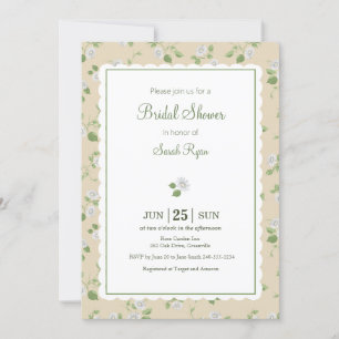 Hütte Style Cream Floral White Daisies Land Einladung