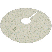 Hütte Style Floral White Daisies Cream Monogram Polyester Weihnachtsbaumdecke (Schrägansicht)