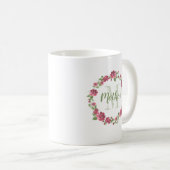 Hütte Style Mutter Blumenrosa Roses Kranz Kaffeetasse (VorderseiteRechts)