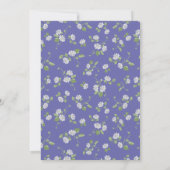 Hütte Style Periwinkle Floral Daisies Einladung (Rückseite)