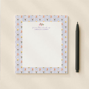 Hütte Style, Vom Schreibtisch des blumengeschmückt Notizblock