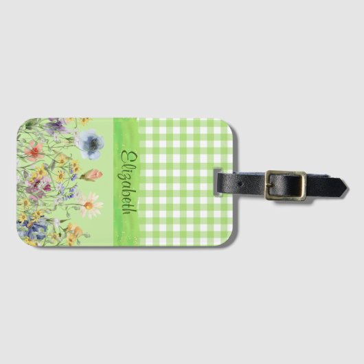 Hütte Style-Wildblumen Gepäckanhänger (Vorderseite (Horizontal))