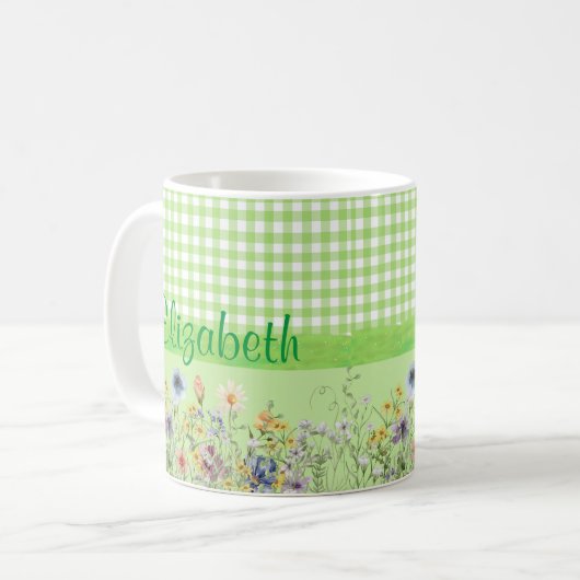 Hütte Style-Wildblumen Kaffeetasse (Vorderseite Links)