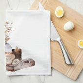 Hütte Taupe Pampas Floral Geschirrtuch (Viertel Falte)