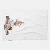 Hütte Taupe Pampas Floral Geschirrtuch (Horizontal)