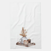 Hütte Taupe Pampas Floral Geschirrtuch (Vertikal)