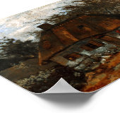 Hütte und Frau mit Ziege, Vincent van Gogh Poster (Ecke)