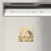 Hütte von Blumen/Frühling Magnet (In Situ (Geschirrspüler))