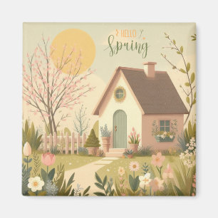 Hütte von Blumen/Frühling Magnet