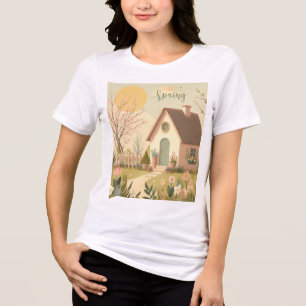 Hütte von Blumen/Frühling Tri-Blend Shirt