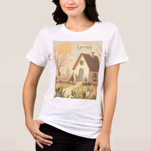 Hütte von Blumen/Frühling Tri-Blend Shirt (Vorderseite)