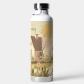 Hütte von Blumen/Frühling Trinkflasche (Rechts)