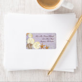 Hütte von Flora durch die Muscheln Hochzeit am Str Adressaufkleber (Insitu)