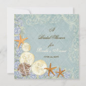 Hütte von Flora durch die Muscheln Hochzeit am Str Einladung (Rückseite)