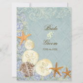 Hütte von Flora durch die Muscheln Hochzeit am Str Einladung (Rückseite)