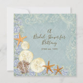 Hütte von Flora durch die Muscheln Hochzeit am Str Einladung (Rückseite)