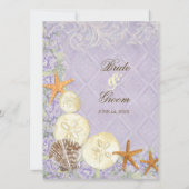 Hütte von Flora durch die Muscheln Hochzeit am Str Einladung (Rückseite)