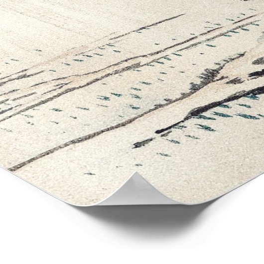 Hütte von Kōno Bairei Poster (Ecke)