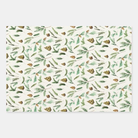 Hütte Wasserfarbe Weihnachten Geschenkpapier Set (Vorderseite 3)